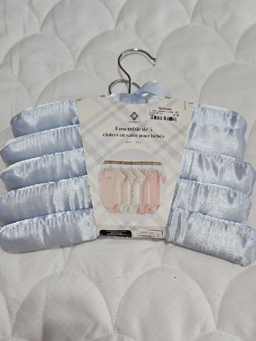 Satin Baby Hangers - Light Blue (5 Pack) - Picture 2 of 2